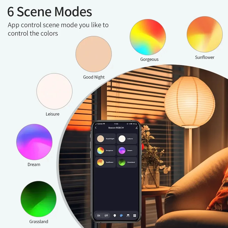 AC 220V 110V Tuya Smart Bluetooth LED Light Bulb E27 9W RGB Lamp Dimmable APP Control Smart Bulb For Home Room Decoration - Image 2